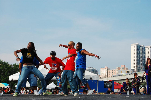 Photograph of breakdancers by Jennifer Kaplan